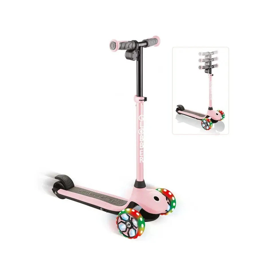 GLOBBER ONE K E-MOTION 4 PLUS pastellrosa, mit Leuchtrollen