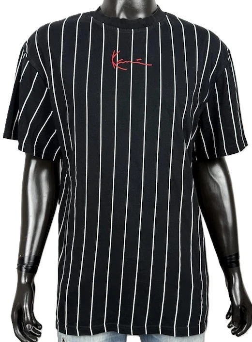 Karl Kani Originals Block White - Maglietta Uomo In 100% Cotone, Girocollo, Con Logo Ricamato