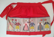 Sweden Kids Red Apron Atelj Agnes Eek VTG 60s Signed Bril B -Regions of Sweden