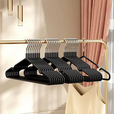 10pcs Metal No Slip Clothes Hangers Thin Space Saving Closet Rack Set - NEW