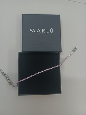 TENNIS ROSA ARMBAND MARLU' UNISEX STAHL LÄNGE 17- 19 CM NEU 