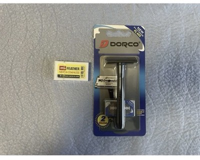 Dorco PL602 Rasierer mit 2 Platinum ST300 und 5 Stück Feather Rasierklingen.