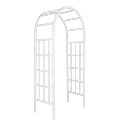 86 In. X 40 In. Vinyl Garden Arbor PVC Wedding Arch for Ceremony Party Garden Tr