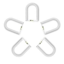 5-Pack 6.5-Foot White Coiled Telephone Handset Cord RJ9 4P4C Accessory