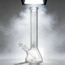 16" Heavy 9mm Thick Glass Bong Heavy Bong Water Pipe 14mm Bowl Beaker & Screen