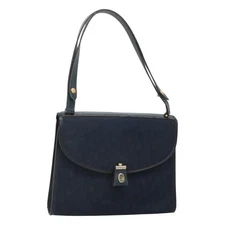 Christian Dior Trotter Canvas Shoulder Bag Navy Auth bs23493