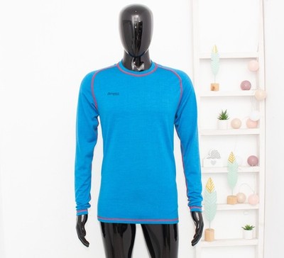Bergans Merino Base Layer Top Men's Long Sleeve 70% Wool Thermo Blue Skiing L