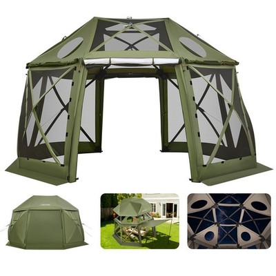 VEVOR 13-Sided Spherical Pop up Gazebo Screen Tent 13 x 13 ft for 10-12 Persons