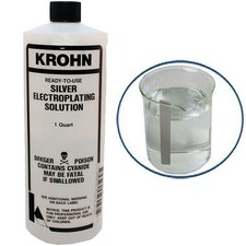 KROHN SILVER PLATING SOLUTION 1QT ELECTROPLATING BATH JEWELRY ELECTRO PLATING
