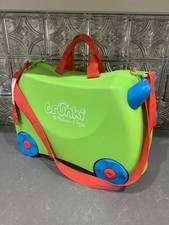 Trunki Suitcase Melissa Doug Kids Ride On Wheeled Luggage Green w/ Blue Wheels