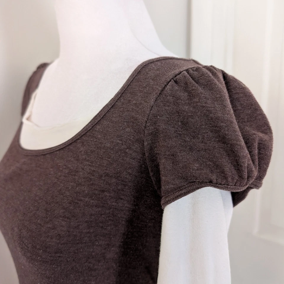 Top vintage Energie para mujer (JRs) Y2K extra grande ajustado en capas Bella Elena marrón Foto 3 de 4