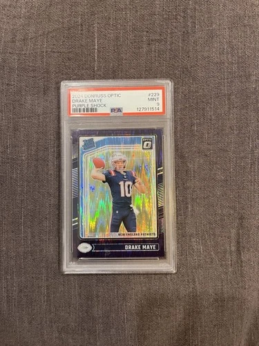 2024 Panini Donruss Optic - Rated Rookie Drake Maye Purple Shock Prizm PSA 9