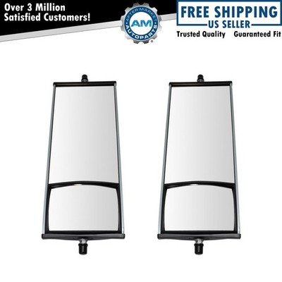 16'' x 6.5'' Aluminum West Coast Mirror Pair w/ Convex Glass for HD Semi Truck