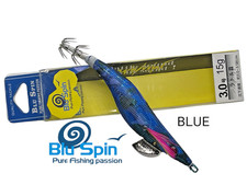 BLUSPIN EGI SOUND RATTLE SQUID JIG GLOW SEPPIE CALAMARI 3.0 15gr COL.SEARCH BLUE