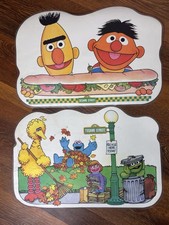 Vintage 1981 Sesame Street Placemat 2 Reversible Activity Childrens TV Workshop