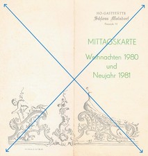 MOLSDORF / SCHLOSS / SPEISEKARTE / WEIHNACHTEN 1980