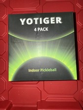 YOTIGER Indoor Pickleball Balls 4-Pack, 26 Holes High Bounce Durable Green New