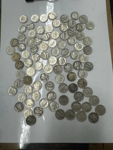 1964 & Earlier 10C Dime - Lot Of 100 90% Silver Dimes