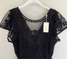 NWT Sundance Catalog Black “Mayfield Embroidered Dress” Size XL