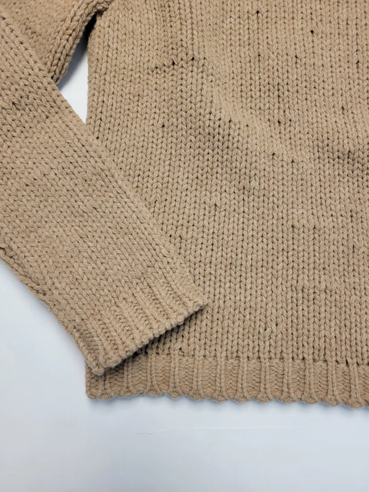 Nuevo Suéter GUCCI Cuello Redondo 100% Lana Tejido Abierto Para Hombre PEQUEÑO S Marrón HECHO EN ITALIA Foto 4 de 4