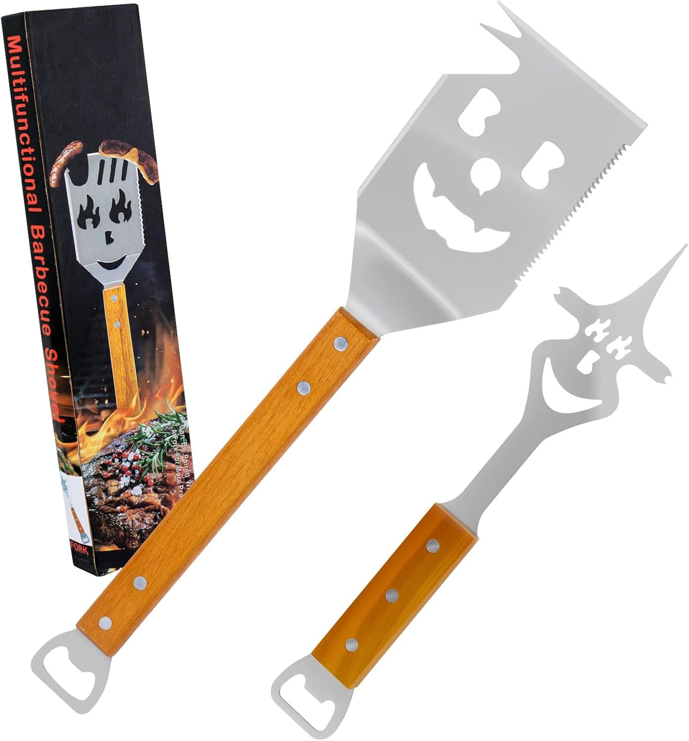 Set Utensili Barbecue Qualità Garantita | 2 Pezzi Spatola Piastra