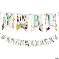 Baby In Bloom Baby Shower Cardstock Banner Garland 7ftx5"