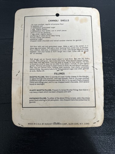 Vintage NEW Ateco Cannoli Forms Make Real Italian Cannolis No. 660 Food Cookware - Picture 2 of 2