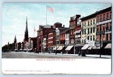 c1905 Newark New Jersey Vintage Postcard Broad William Sts. Store Shop Building