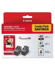 Genuine Canon PG-40 Black, CL-41 Color Combo Pack Ink Cartridges