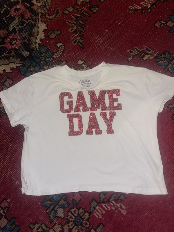 Azarhia* Cropped GAME TIME*shirt Girls Size YM(8/9)