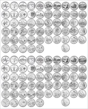 1999 - 2009 Complete 112 State & Territory Quarter P & D Uncirculated Set