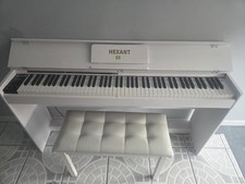 HEXANT 88-Key White Digital Home Piano Console w/ Bench