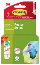 Command Poster Strips, Value Pack - 48 Adhesive 48 White  0.44 per strip