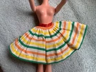 VTG Barbie Full Skirt Colorful Strips No Doll