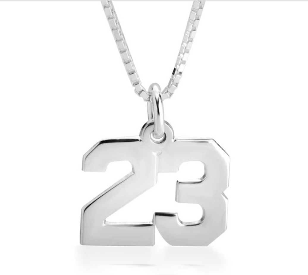 CUSTOM SPORTS NUMBER NECKLACE 14K GOLD, 14K WHITE GOLD eBay