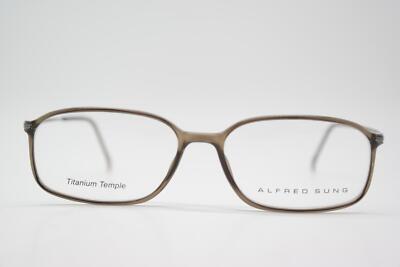 Alfred Sung AS4469 Titanium Brown Metallic Oval Eyeglass Frame New