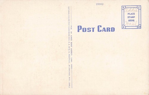 Lima, Ohio Postkarte Öffentliche Bibliothek c 1940 OH5 - Bild 2 von 2