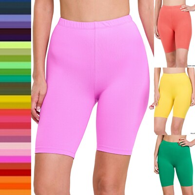 S-XL Women's Bike Biker Bermuda Shorts Soft Stretch Brushed