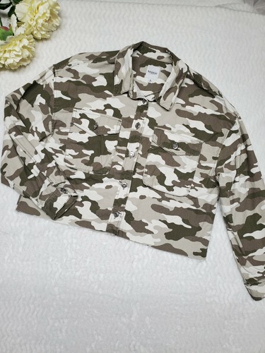 Kensie Jeans Denim Jacket Camo Cropped 