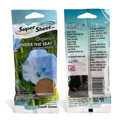Super Sheet, Organic Under the Seat Car Air Freshener, Fresh Linen Scent