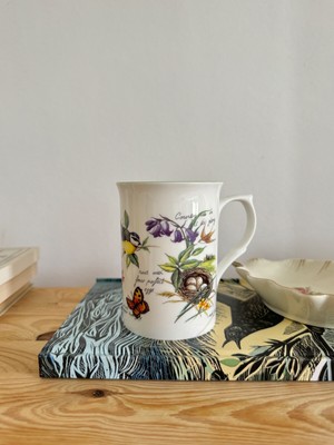 Vintage Becher Porzellan Keramik Landhaus Botanical Floral Retro