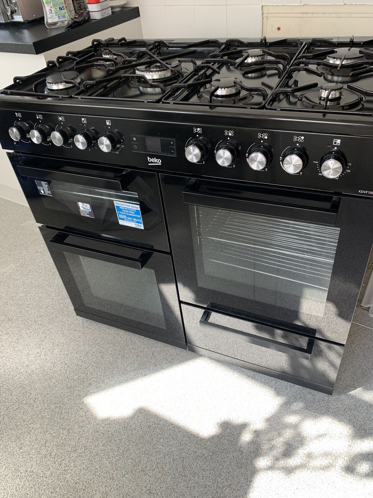 *USED* Beko KDVF100K 100cm Dual Fuel Range Cooker Black A/A Rated eBay