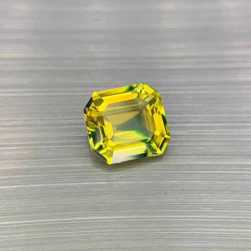 2.65 Cts Beautiful Natural Tourmaline Greenish Yellow Asscher Cut Loose Gemstone - Picture 4 of 8