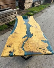 Custom Epoxy Dining Table – Artistic Resin Wood Desk for Office Home