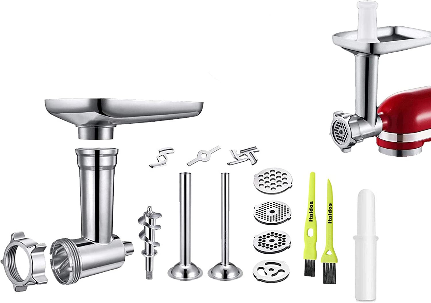 Italdos Tritacarne per Kitchenaid: Accessorio Insaccatrice in Acciaio