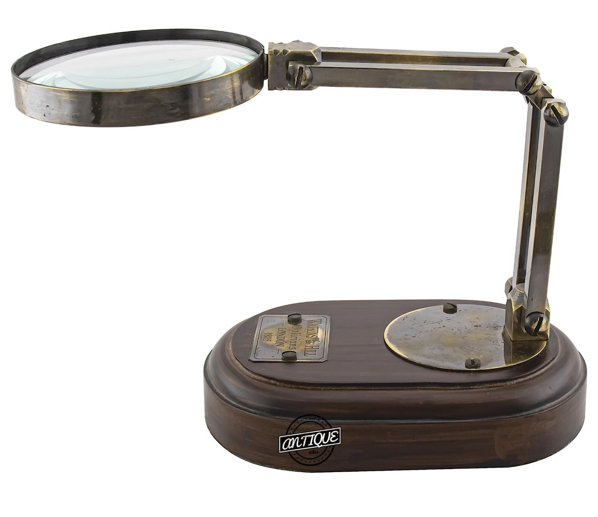 4 Inch Antique Brass Magnifying Glass - 10x Magnification Desk Magnifier With Flower Legs