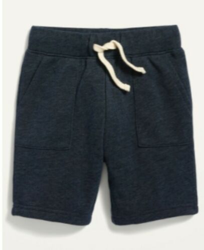 Pantalones cortos utilitarios de felpa francesa con cordón de bolsillo talla 2T color azul marino para niños pequeños