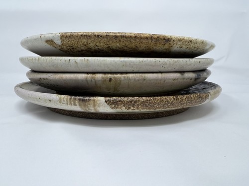 4 Piatti Studio Art Ceramica Gres porcellanato fatti a mano marrone e marrone smaltato 8"" - Foto 12 di 16