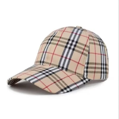 Fashion Adjustable Casual Classics Plaid Baseball Cap Vintage Outdoor Travel