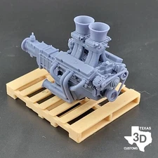 Tunnel Ram SBC model engine resin 3D printed 1:24-1:8 scale